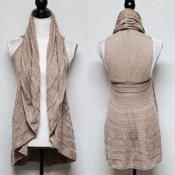 Market & Spruce Sweaters - STITCH Fix Market & Spruce Boho Multi-Knit Sleeveless Round Open Front Cardigan